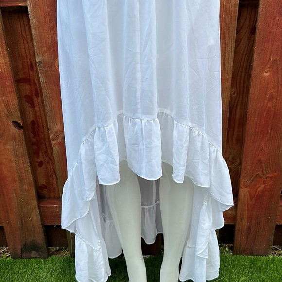 Guess White High Low Sundress with Cap Sleeves Size S - Picture 3 of 12